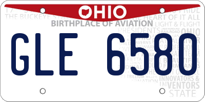 OH license plate GLE6580