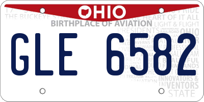 OH license plate GLE6582