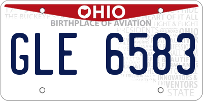 OH license plate GLE6583