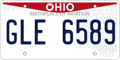 OH license plate GLE6589
