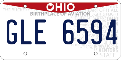 OH license plate GLE6594