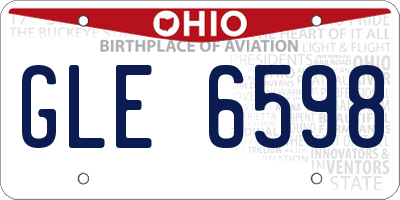 OH license plate GLE6598
