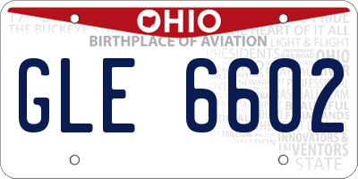 OH license plate GLE6602