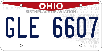 OH license plate GLE6607