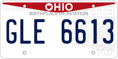 OH license plate GLE6613