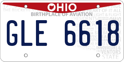 OH license plate GLE6618