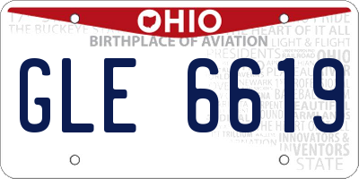 OH license plate GLE6619