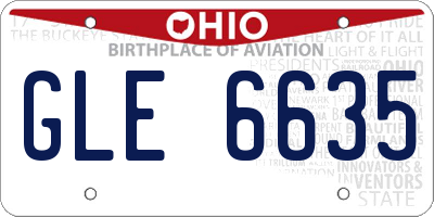 OH license plate GLE6635