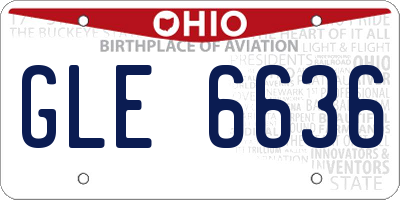 OH license plate GLE6636
