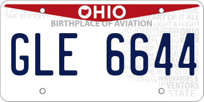 OH license plate GLE6644