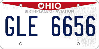 OH license plate GLE6656