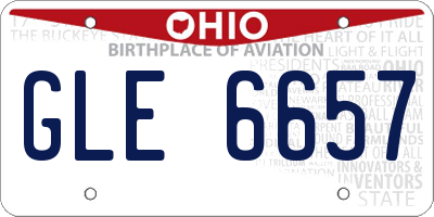 OH license plate GLE6657