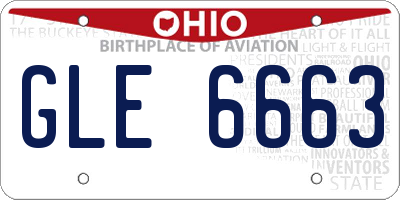OH license plate GLE6663