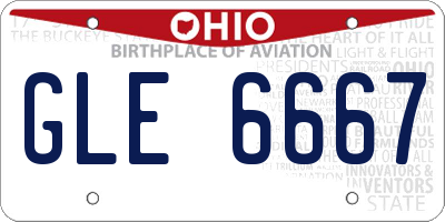 OH license plate GLE6667