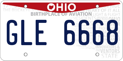 OH license plate GLE6668