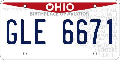 OH license plate GLE6671