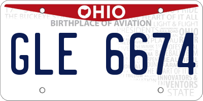 OH license plate GLE6674