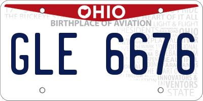 OH license plate GLE6676
