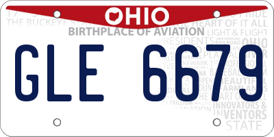 OH license plate GLE6679