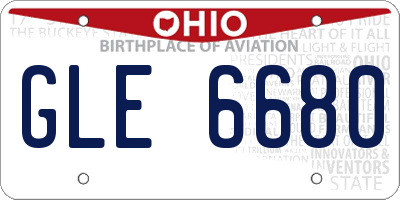 OH license plate GLE6680