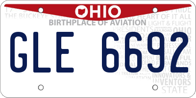 OH license plate GLE6692