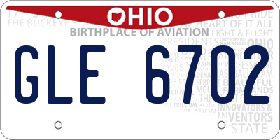 OH license plate GLE6702
