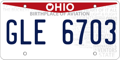 OH license plate GLE6703