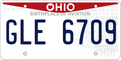 OH license plate GLE6709