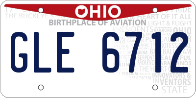 OH license plate GLE6712