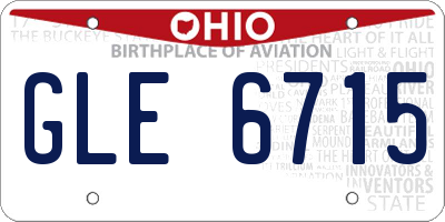 OH license plate GLE6715