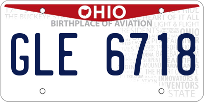 OH license plate GLE6718
