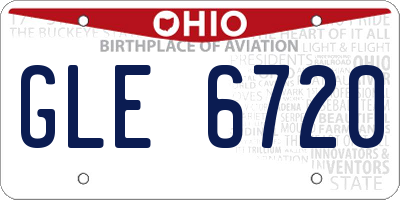 OH license plate GLE6720