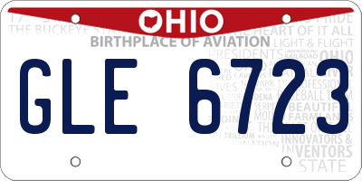 OH license plate GLE6723