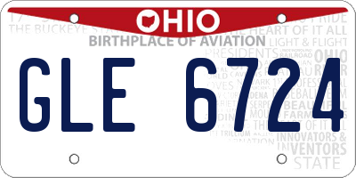 OH license plate GLE6724