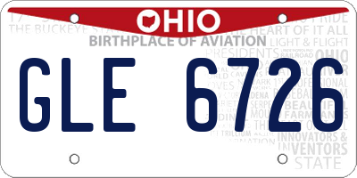 OH license plate GLE6726