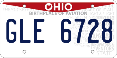 OH license plate GLE6728