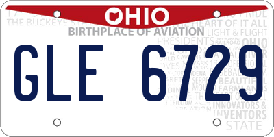 OH license plate GLE6729