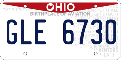 OH license plate GLE6730