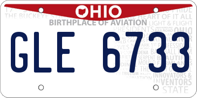 OH license plate GLE6733