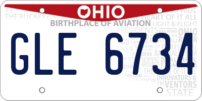 OH license plate GLE6734