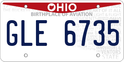 OH license plate GLE6735