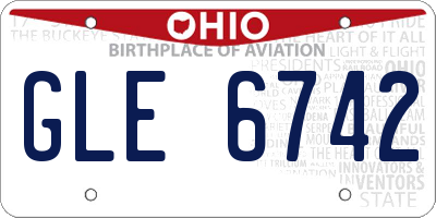 OH license plate GLE6742
