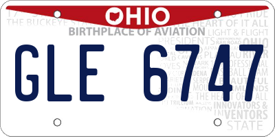 OH license plate GLE6747
