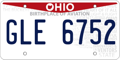 OH license plate GLE6752