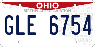 OH license plate GLE6754