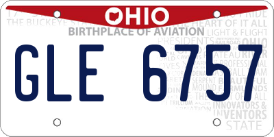OH license plate GLE6757