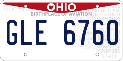 OH license plate GLE6760