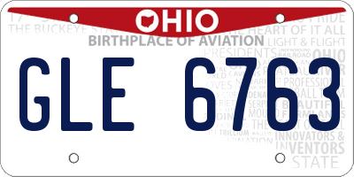 OH license plate GLE6763