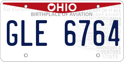 OH license plate GLE6764