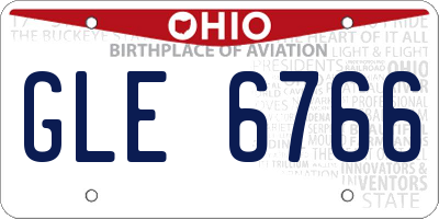 OH license plate GLE6766